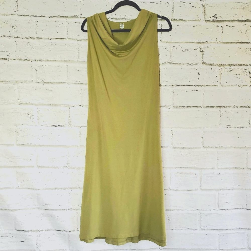 Fig safari cowl neck sleeveless dress green medium